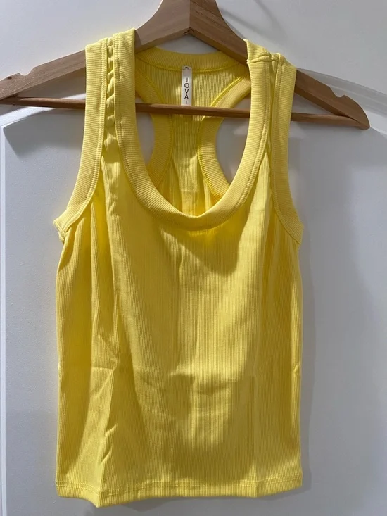 Jova Bright Yellow Ribbed Racerback Tank - Picture 1 of 4